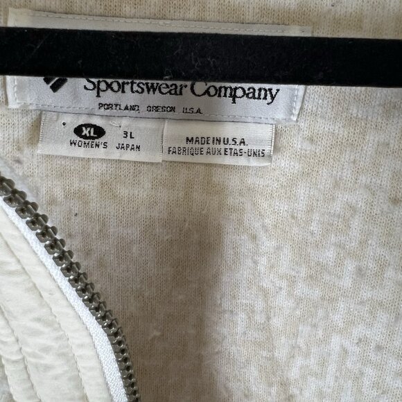 Columbia Womens Sherpa Jacket Fleece Sz XL Ivory Long Sleeve High Neck Polyester - Picture 5 of 12